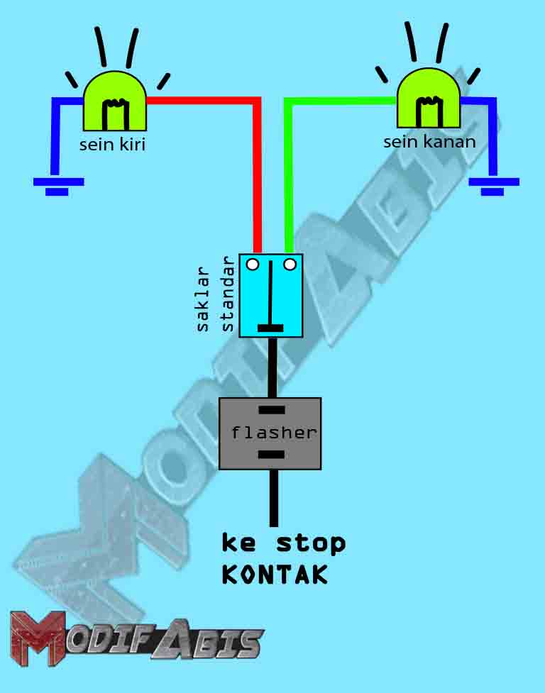 Cara Membuat Lampu  Sein Motor  Nyala Semua Seperti Mobil 