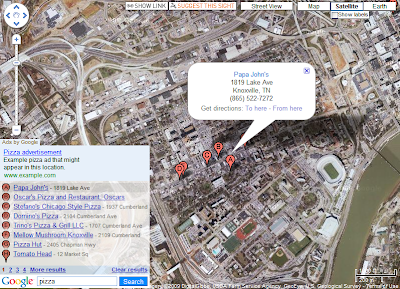 GoogleBar zur Vermarktung von Google Maps