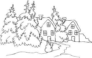 Christmas Landscape Coloring Pages