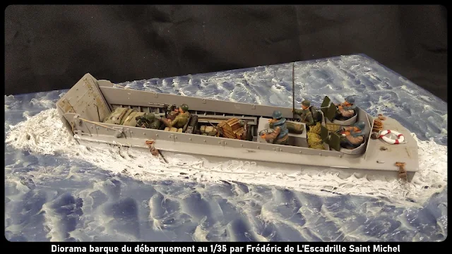 Diorama barge du débarquement au 1/35.