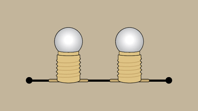 Gambar Ilustrasi Rangkaian Seri Pada Lampu