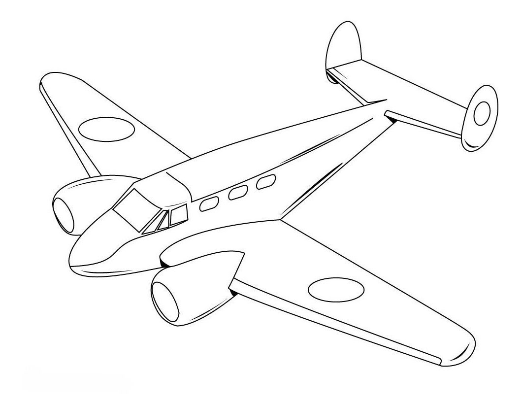 plane coloring pages