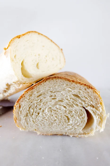 halved French bread