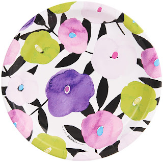  Women's Fancy Floral Violet Dinner Plate 