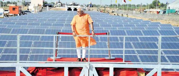  -top solar power plant at Chandrasan village, 45 km from Ahmedabad