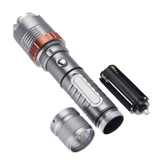 Torch light 1000 LM 5 Modes zoomable rechargeable LED Flashlight 18650/AAA Flashlight hown - store