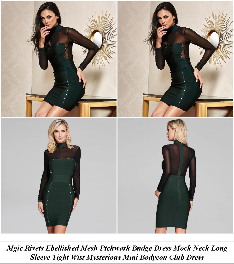 Formal Wear Dresses - Est Shopping Sites For Womens Clothing - Emerald Green Midi Dress With Sleeves