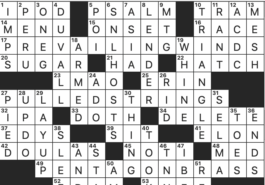 Rex Parker Does the NYT Crossword Puzzle: Seat in the iconic photo Lunch  Atop a Skyscraper / TUE 5-10-22 / Spike TV previously / Media player debut  of 2001 / Rock band