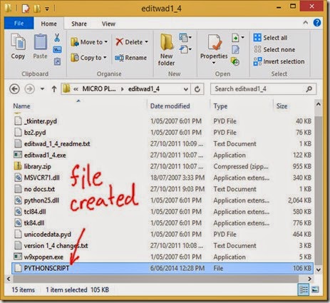 File named PYTHONSCRIPT created
