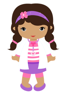 Little Girls Desguised as Doc McStuffins and Playing Clipart