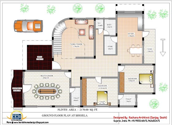 Luxury Indian home design with house  plan  4200 Sq Ft 