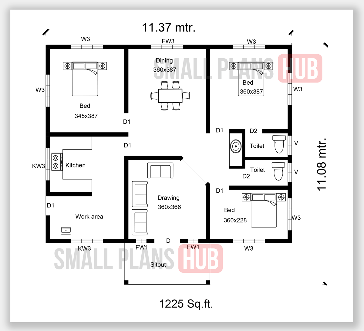 1000 Sq Ft House Plans 3 Bedroom Kerala Style