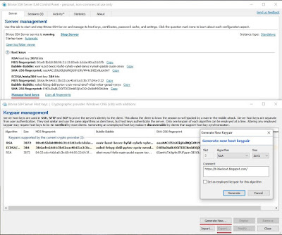 Bitvise SSH Server - Keypair management