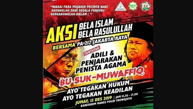 FPI Akan Demo di Bareskrim, Tuntut Sukmawati dan Muwafiq Ditangkap