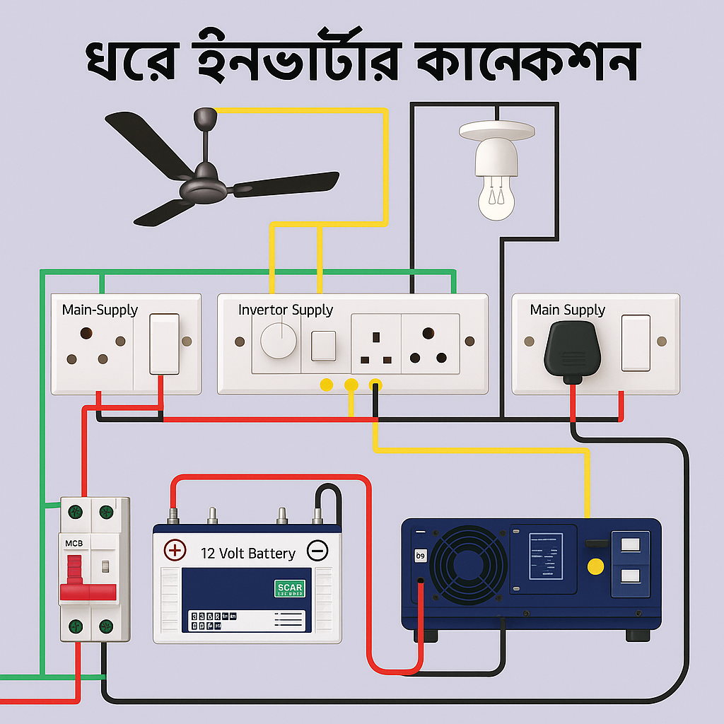 ঘরে ইনভার্টার কানেকশন-নিরাপদ ও কার্যকর ব্যবস্থা