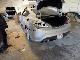 2014 Hyundai Genesis Coupe during collision repairs at Almost Everything Auto Body