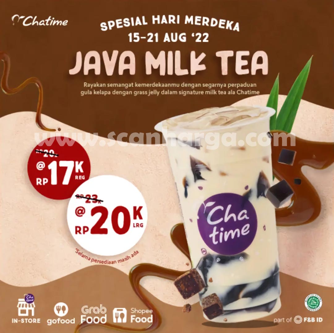 Promo CHATIME SPESIAL HARI MERDEKA ! Beli Java Milk Tea Reg Cuma 17Rb