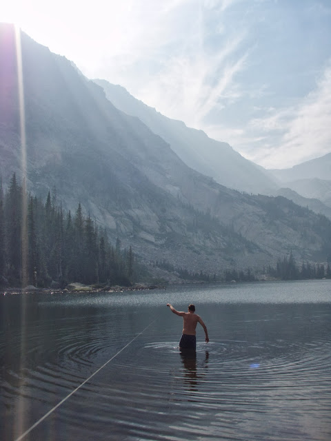 Fishing Thunder Lake, Forest Fire Smoke, Rocky Mountain National Park