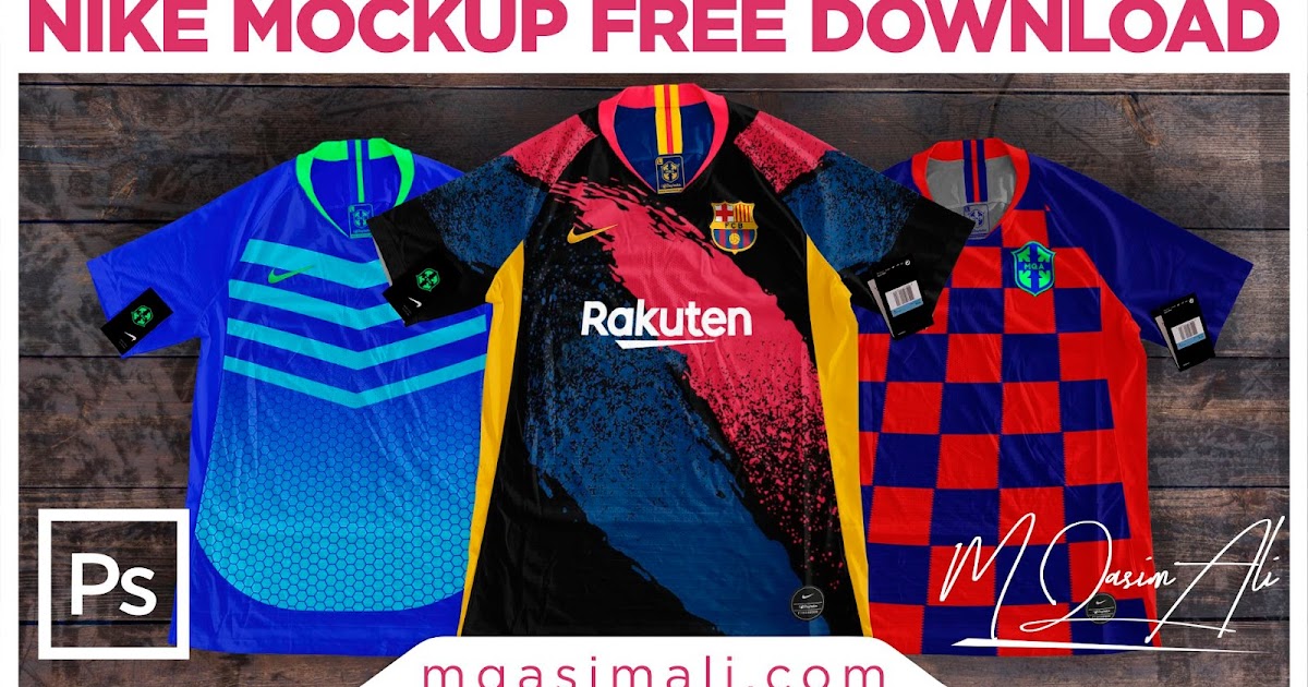 Download Nike Football Shirt Mockup Psd Template Free Download by M Qasim Ali - M Qasim Ali - Sports ...