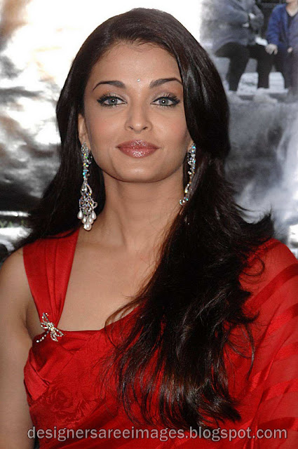 Aishwarya Rai in Red Designer Saree with Designer Sari Blouse still