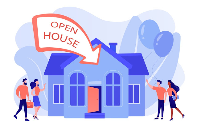 People flocking to an open house after seeing all the open house strategies that work.