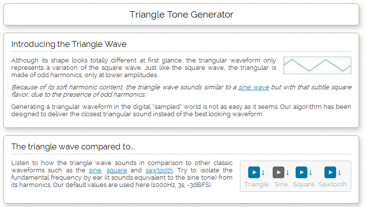 http://www.audiocheck.net/audiofrequencysignalgenerator_triangletone.php