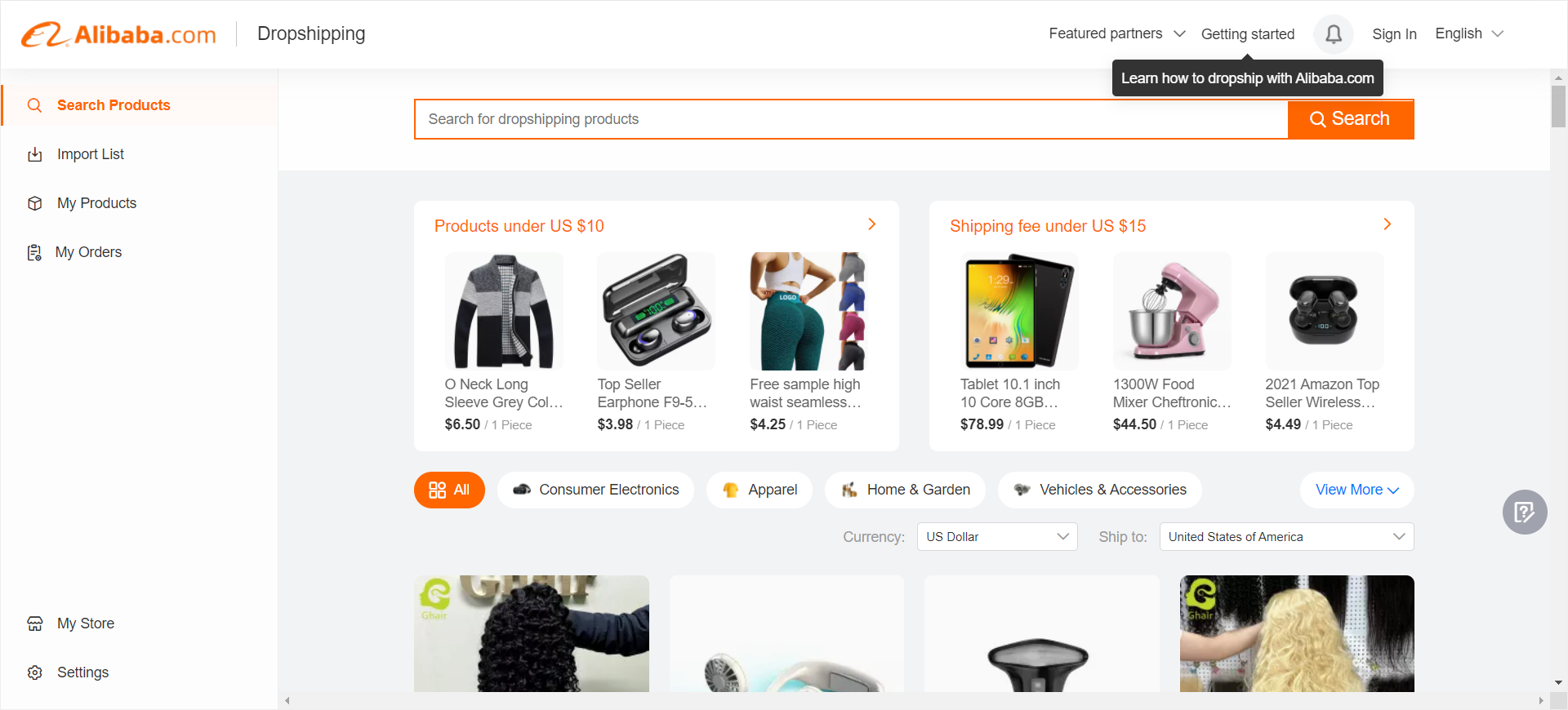 Dropshipping on Alibaba.com presents a wide range of popular categori