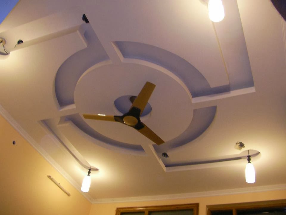 modern gypsum false ceiling designs with ceiling fan