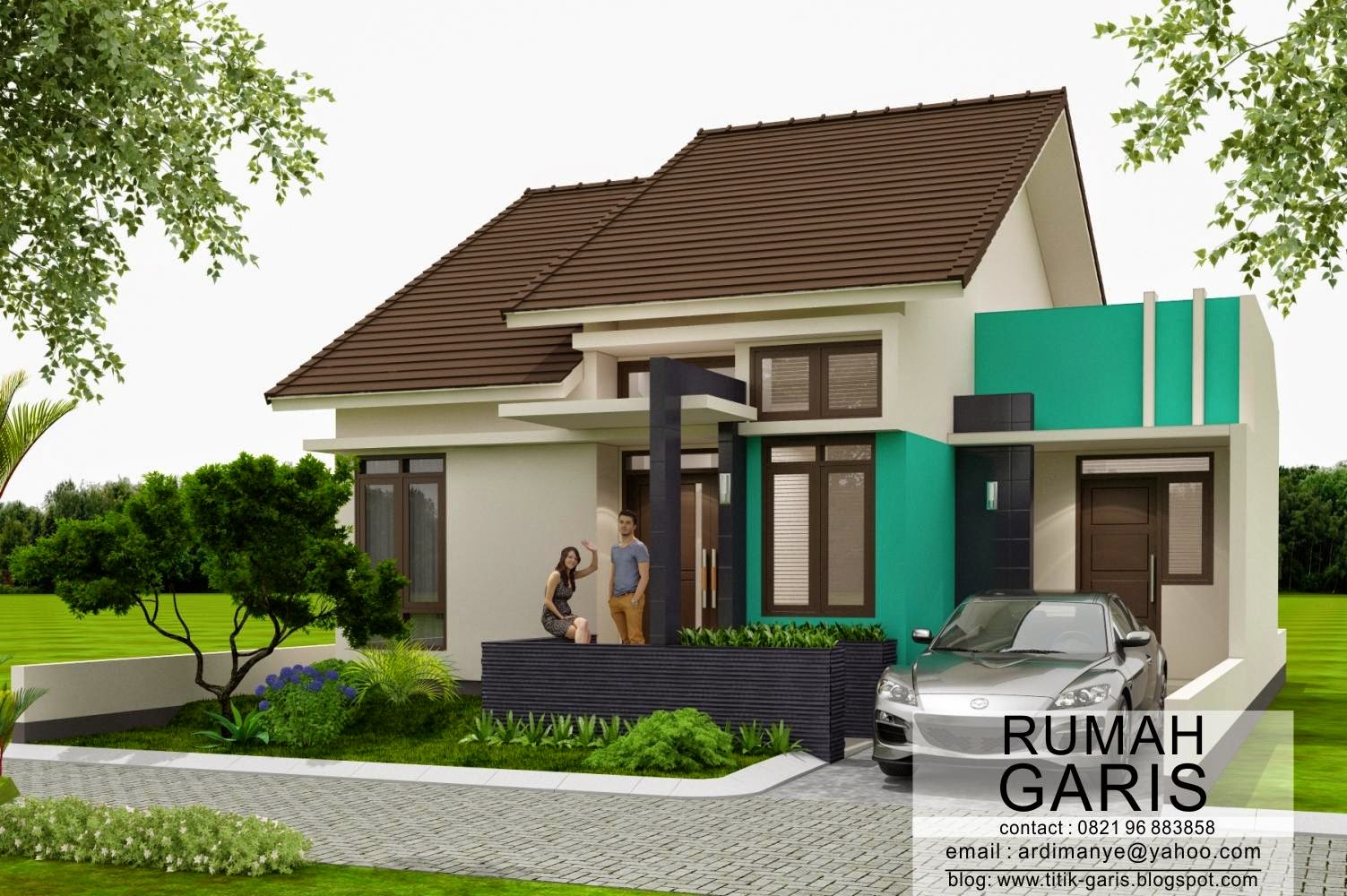 Desain rumah tipe 90 di lahan 10x15 meter ~ Rumah Garis