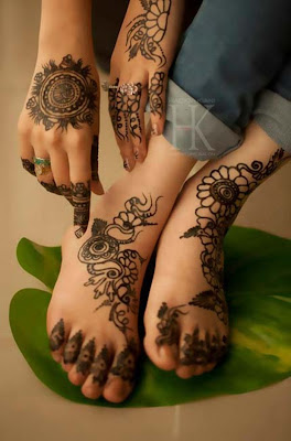 EID Mehndi Designs & Nail Styles By Falguni Rajpara 2013 Images For Legs Designs 3 Pics HD