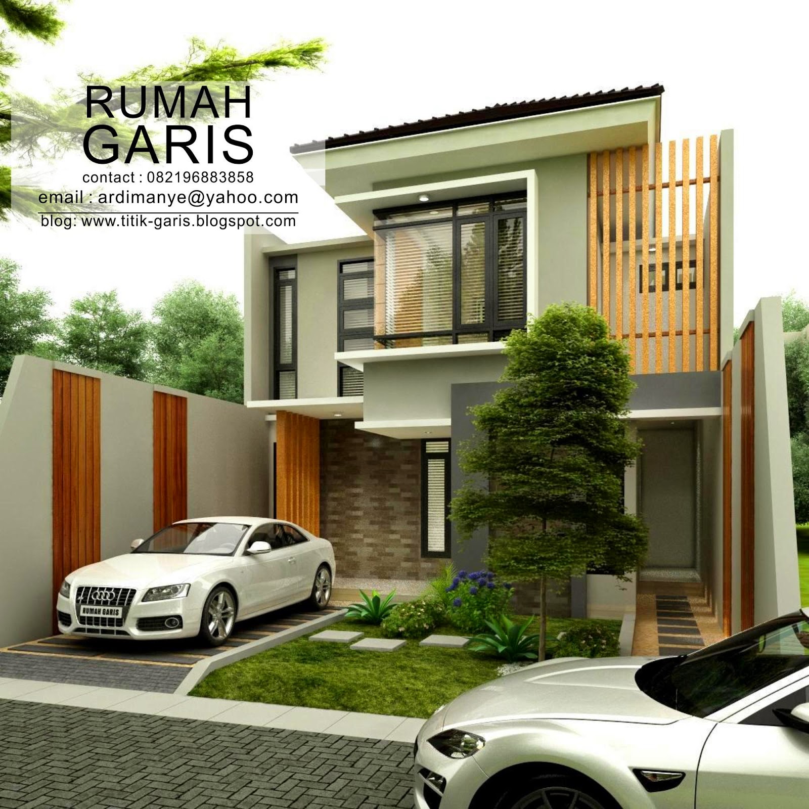 Desain Rumah Tinggal 2 lantai di Makassar - Rumah Garis