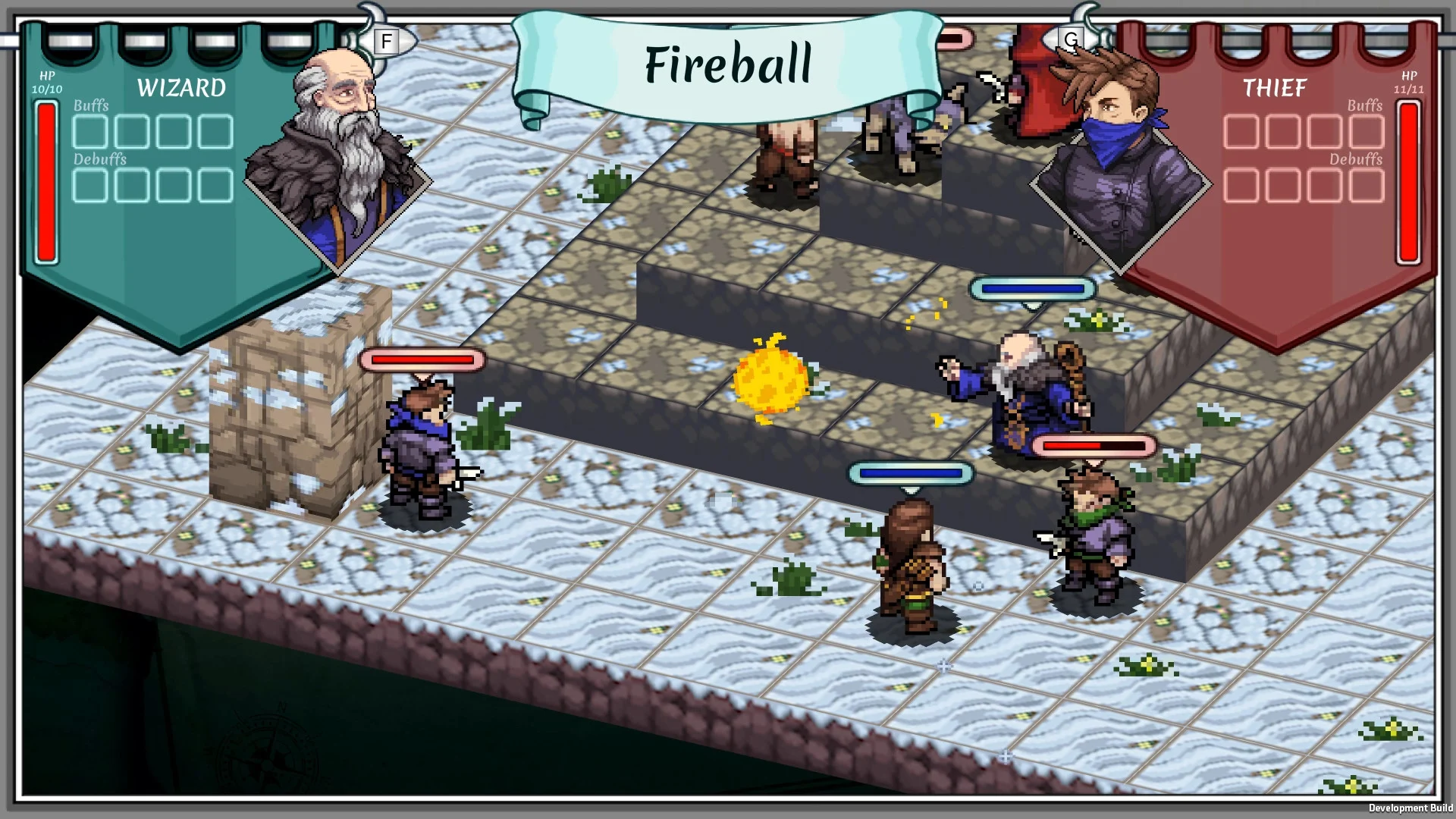 The Wizard casts a fireball at an unsuspecting foe