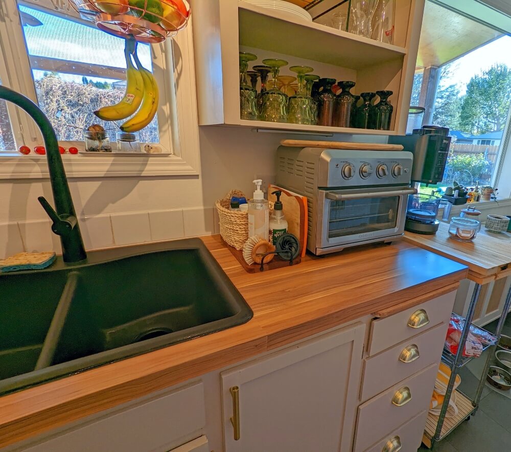 DIY Kitchen Makeover with Peel-and-Stick Counters, Backsplash Tiles, and Accent Wall!