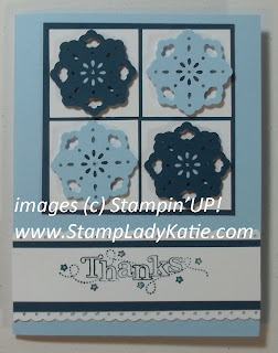 Card made with Stampin'UP! Sale-a-bration set: Outlined Occasions and the Triple Doily Punch