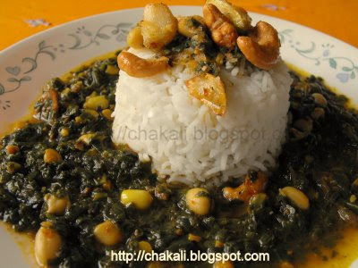 Spinach Amti, Palak curry, Spinach curry, Spicy spinach curry