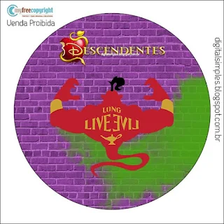 Descendants: Free Printables Cupcake Toppers.