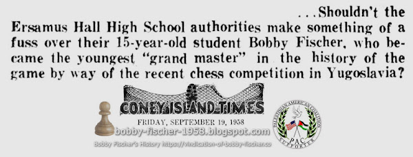 Erasmus Hall High School Celebrate Bobby Fischer