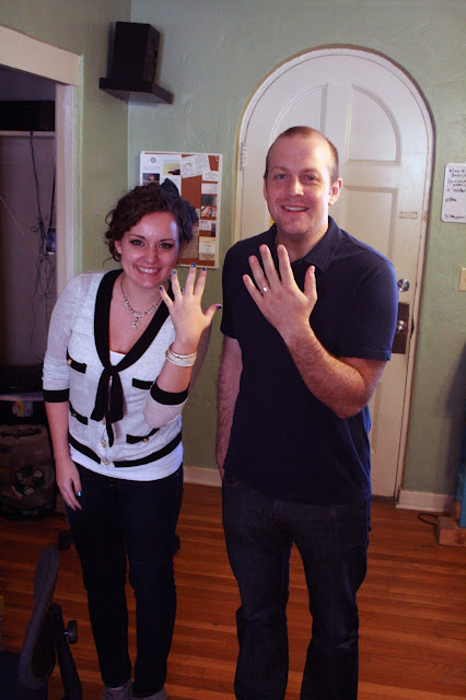 Kristen and Kevin with their finished wedding bands