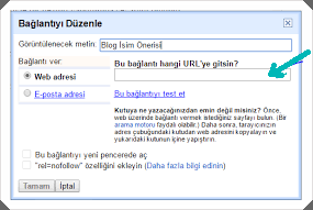 bloggerda yazıya link verme