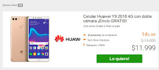 Promo Agrupate: Celular Huawei Y9 2018 4G