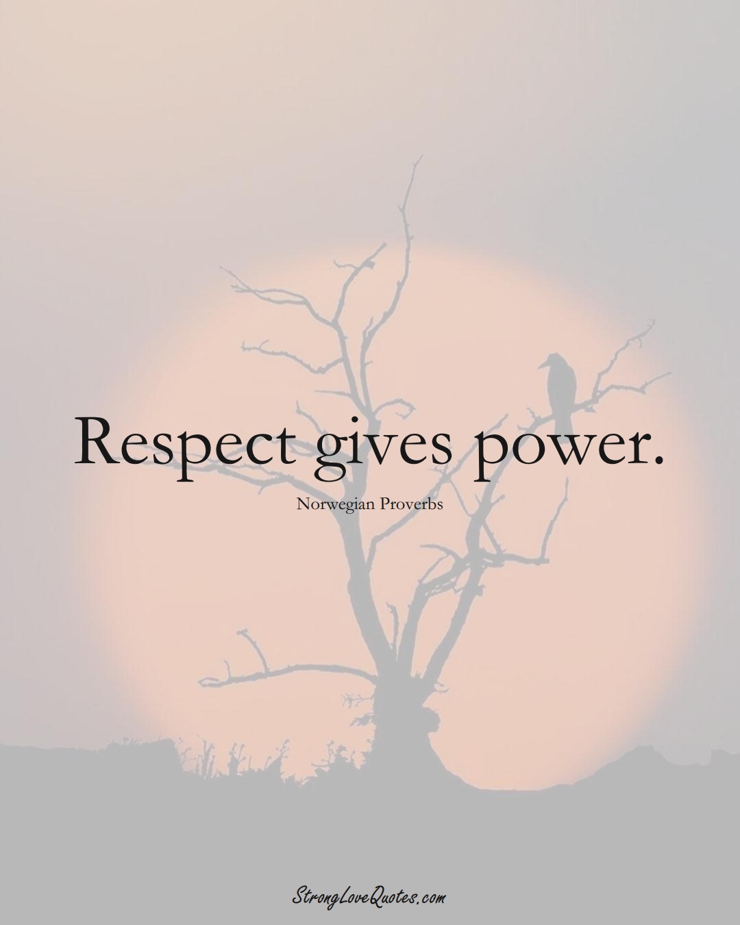 Respect gives power. (Norwegian Sayings);  #EuropeanSayings