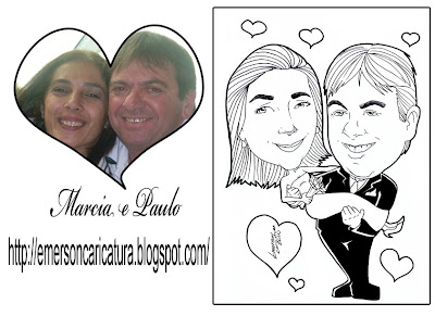 Convite de casamento e caricatura de Emerson Caricatura ilustrador e Caricaturista