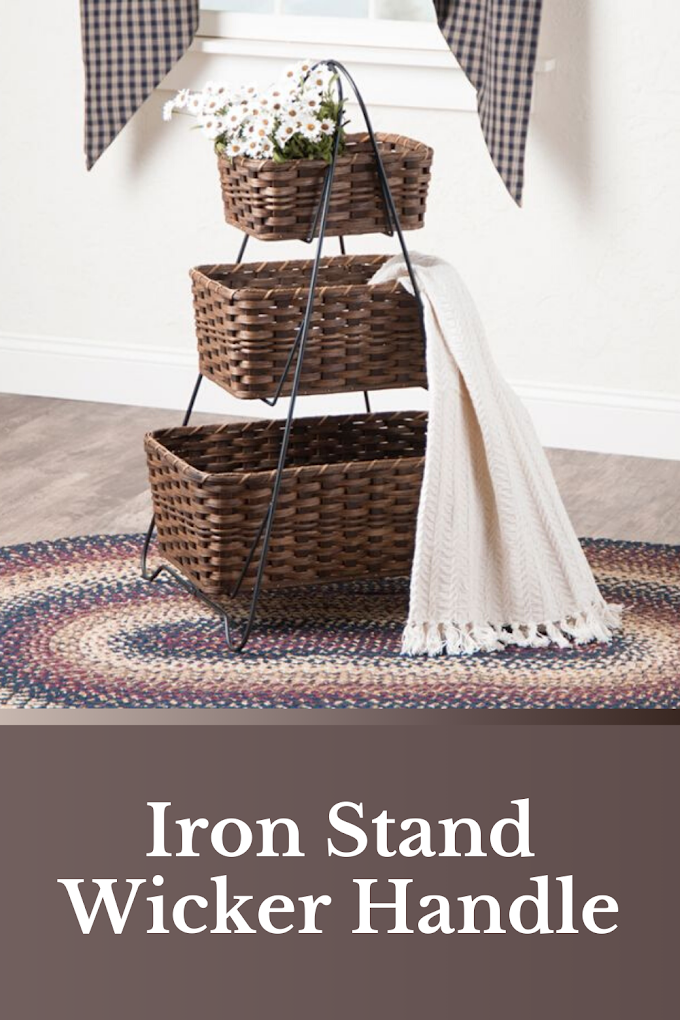 Iron Stand Wicker Handle