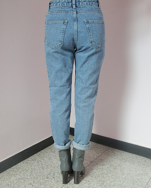 Light Wash High Waist Straight Jeans