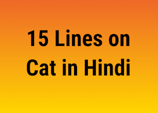 15 Lines on Cat in Hindi