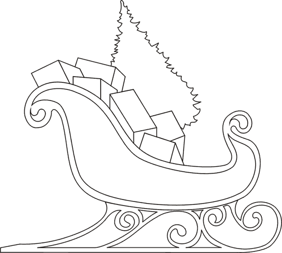 Sleigh Coloring Pages, Santa Sleigh Printables | Learn To Coloring