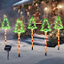 Christmas Solar Green X-mas Tree Pathway LED Lights with Waterproof Walkway Lights for Outdoor Garden Yard Decorations