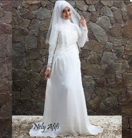  Gaun  Pengantin Muslim Elegan 