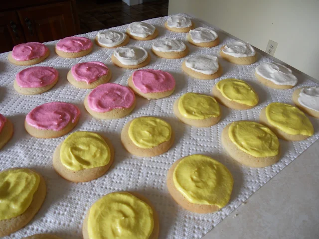 Frosted sugar cookies with buttercream