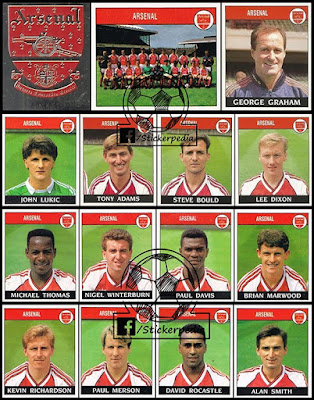 Arsenal panini 1989